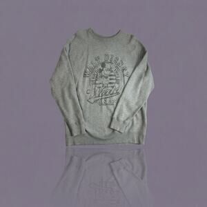 Disney Parks Authentic Original Mickey Mouse Raglan Sweatshirt, Gray, Size Large
